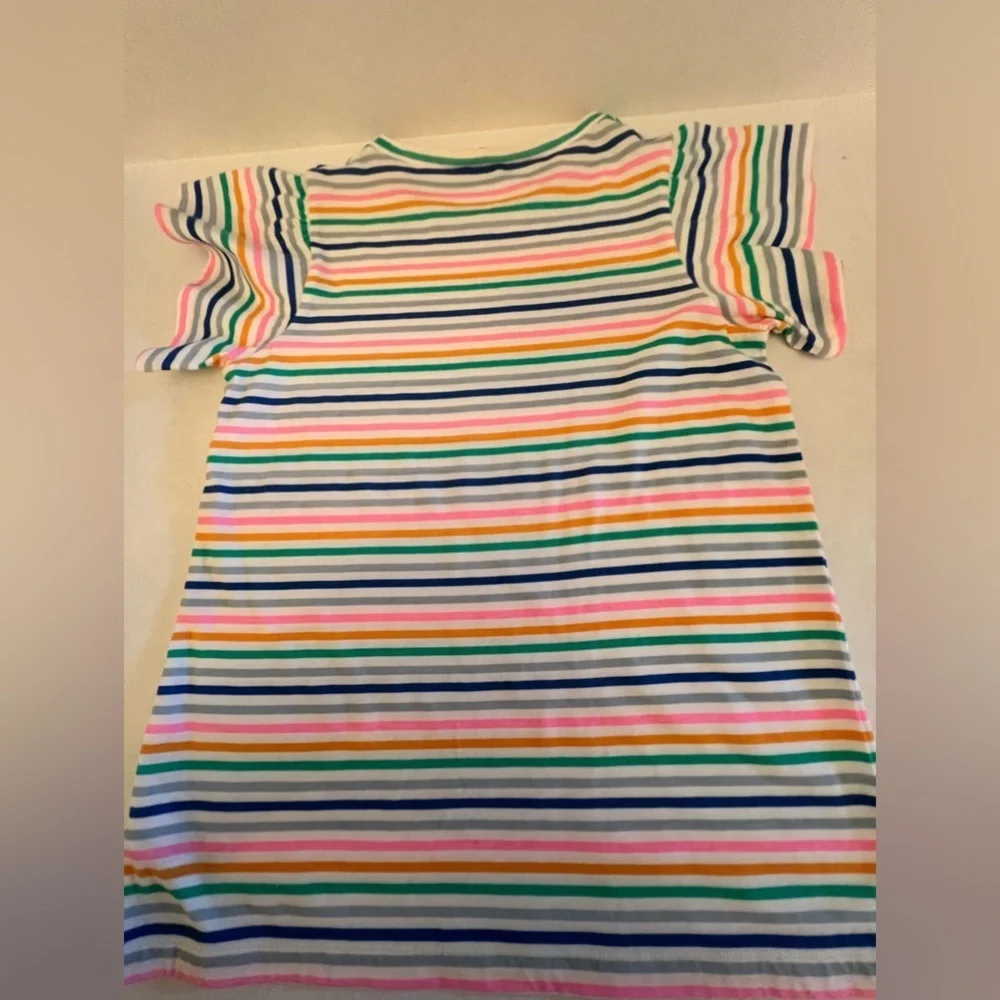 J CREW CREW CUTS RUFFLE-SLEEVE T-SHIRT IN STRIPES. SIZE GIRLS XL